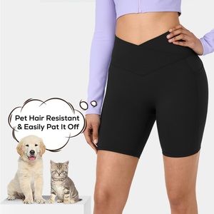 HALARA Pet Hair Resistant Crossover Biker Shorts
